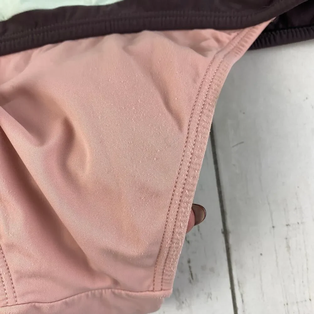 PilyQ Pink Riviera Color Block Teeny Cut Bikini Bottom Size Medium